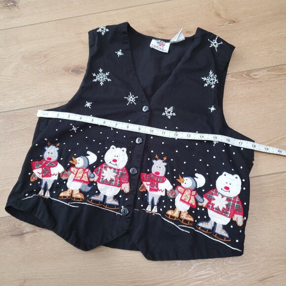 Vintage Nutcracker Christmas Vest Ugly Sweater Holiday Size S READ HOLES - Picture 5 of 15